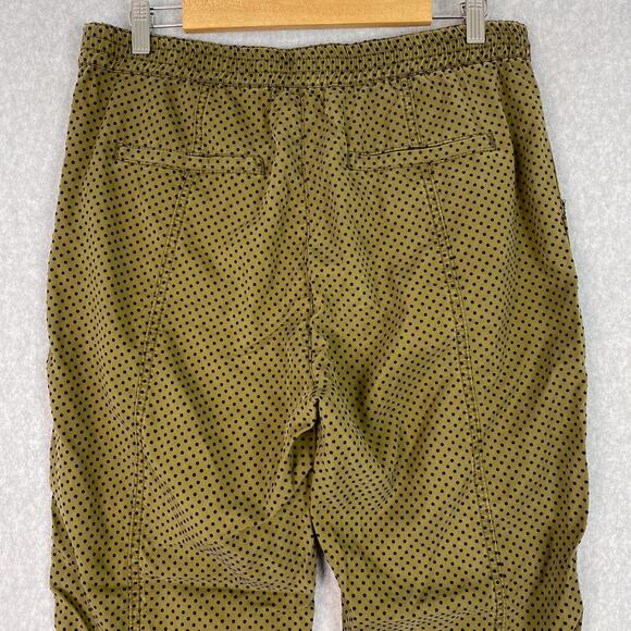 Anthropologie Green Polka Dot Flocked High Waisted Joggers Size Medium - Picture 7 of 11